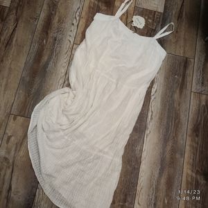 NWT White Cotton Adjustable Strap Dress by Knox Rose Size XL